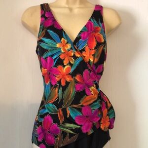 Woman’s rare Floral bright sexy colorful retro VTG Y2k One Piece Swimsuit